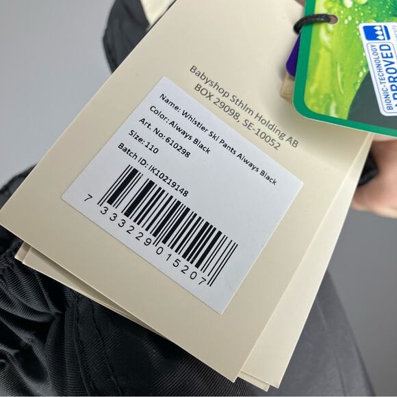 NWT KULING Whistler Ski Pants Always Black 110 5/6 Years - Picture 5 of 5